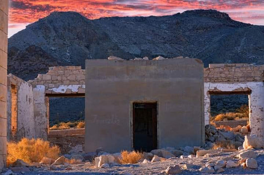 Rhyolite Ghost Town at Dusk — Nevada Desert Fine Art Print