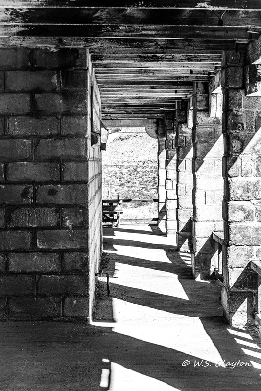 Shadows of the Past — Rhyolite Train depot, Nevada Fine Art Print